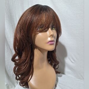 Elegant Brown  Human Hair Blebd Wig